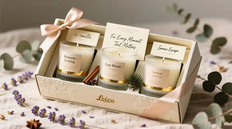 Luxury candle and reed diffuser gift set packaging box with custom insert