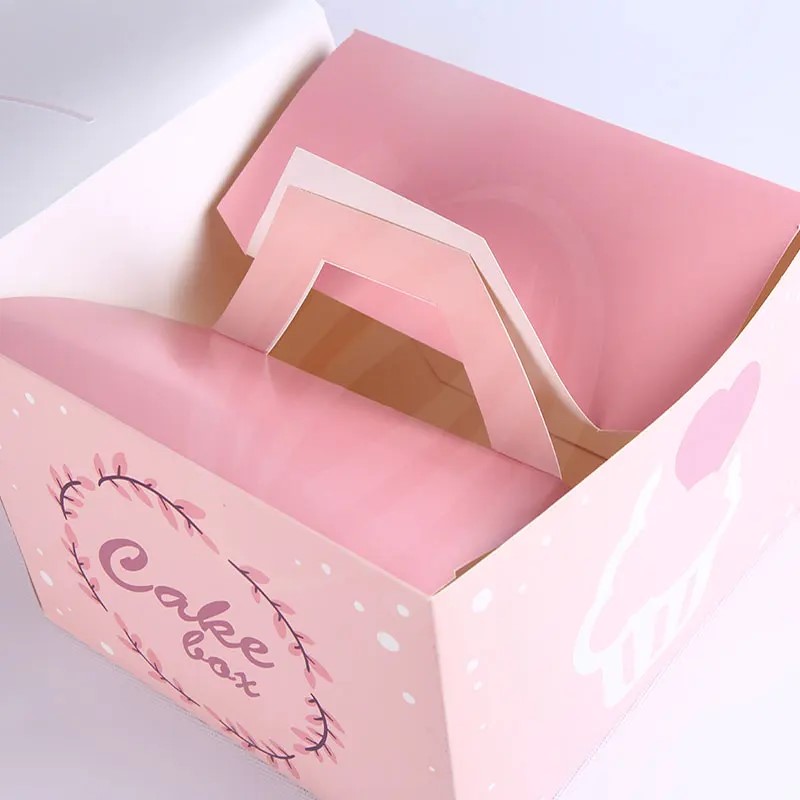 Custom Printed Eco-Friendly Art Paper Cake Boxes for Bakery Packaging - Image 4