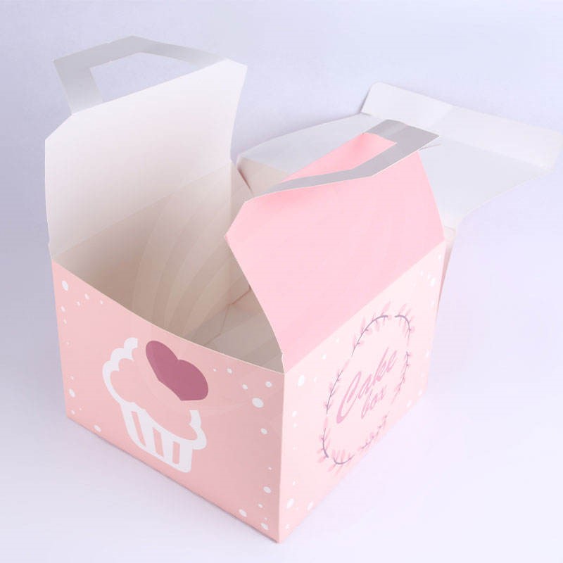 Custom Printed Eco-Friendly Art Paper Cake Boxes for Bakery Packaging